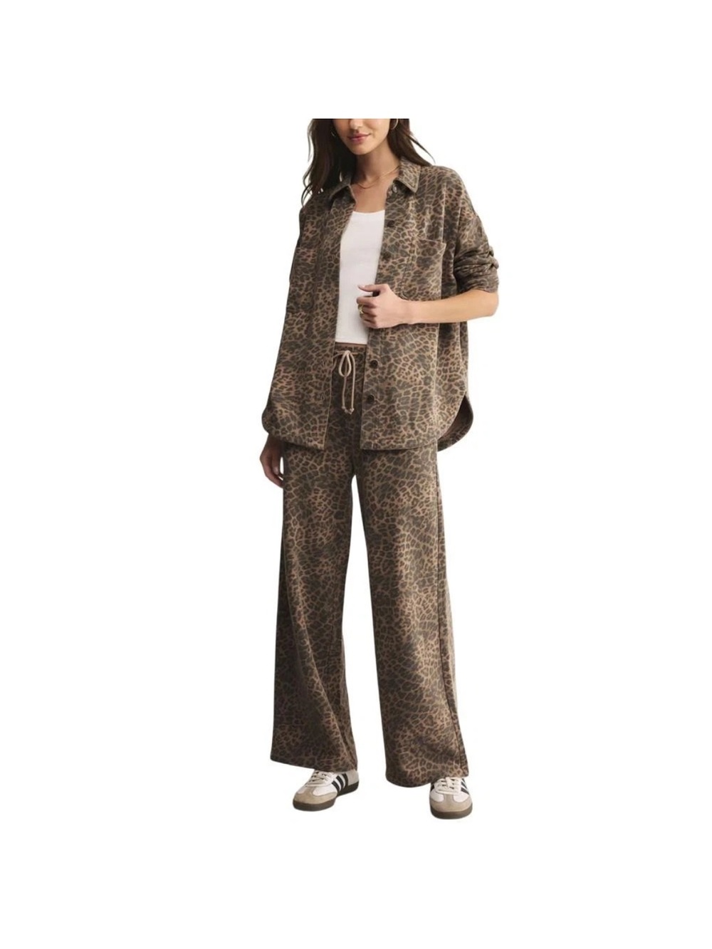 NEW! Z Supply Hunter Knit Leopard combo set - Top & Bottom Desert Tan